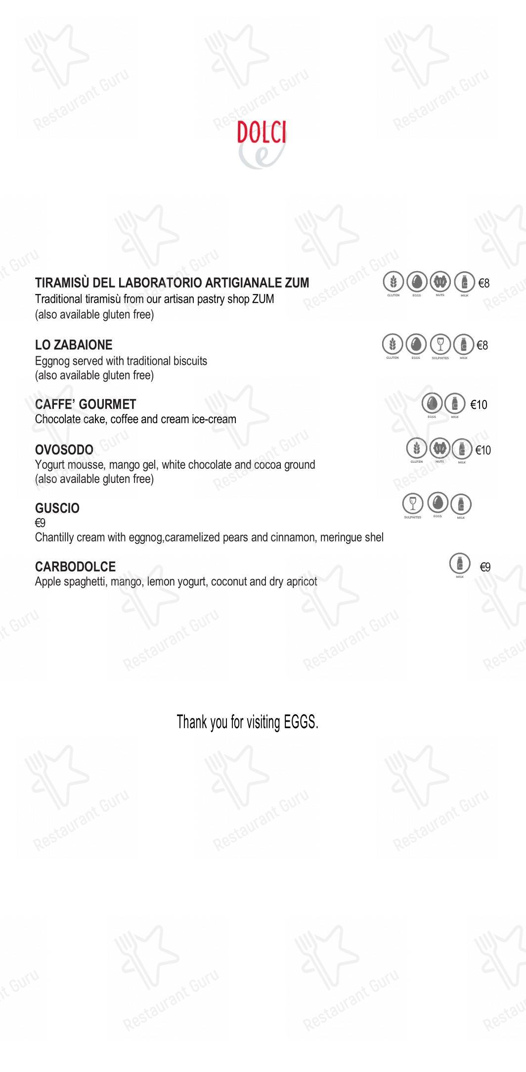 Eggs Roma in Roma - Menu