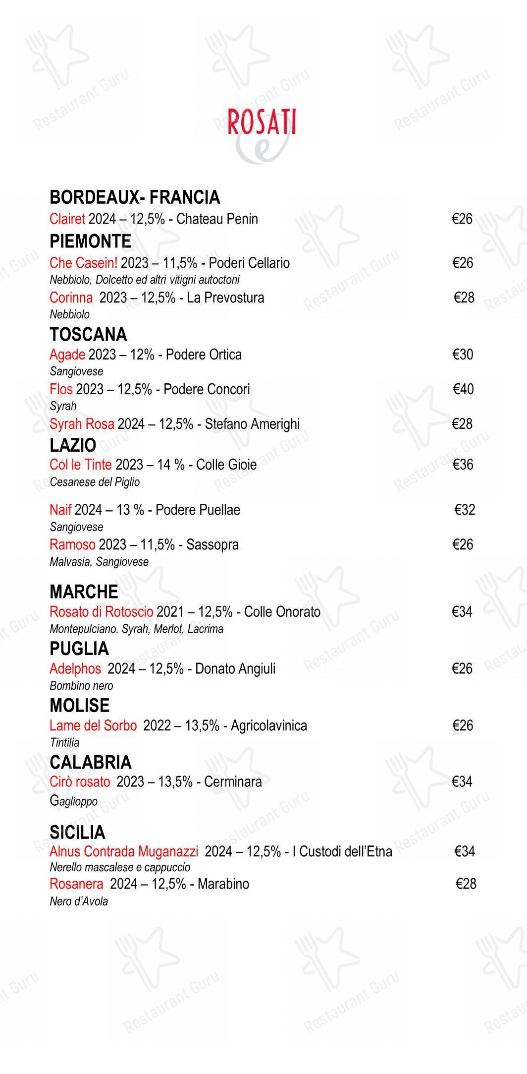 Menu di Eggs Roma - 菜单