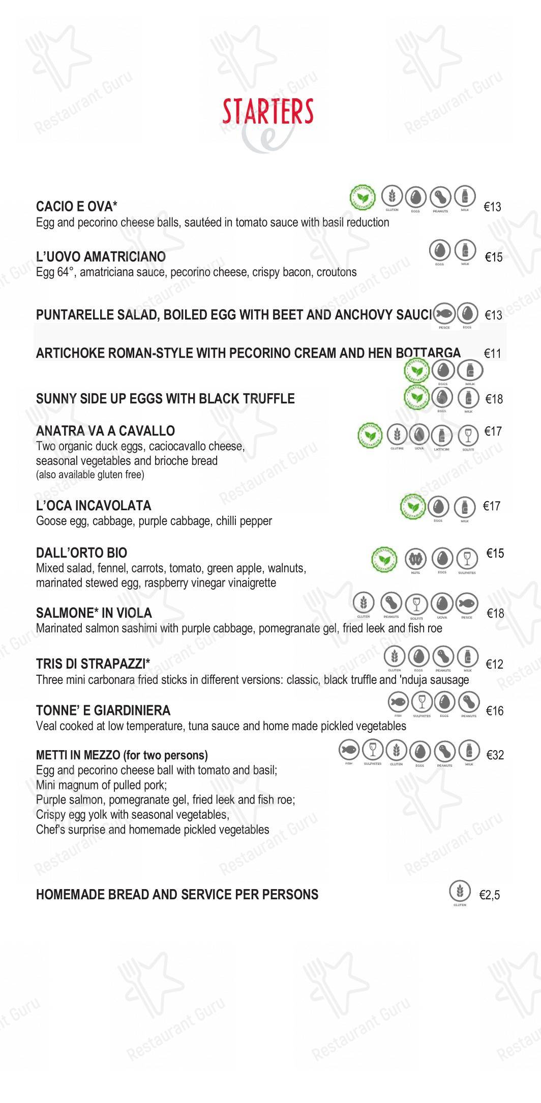 Menu pour Eggs - Menu
