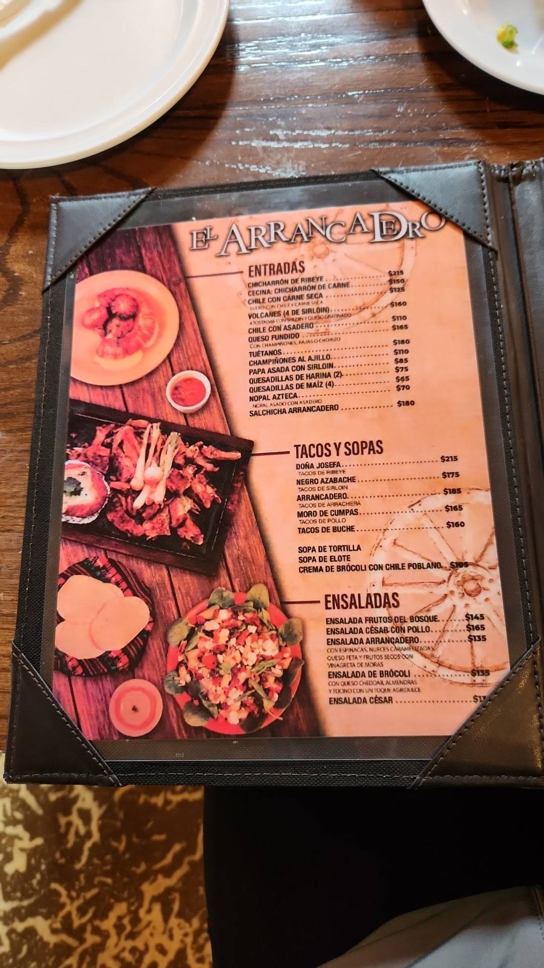Carta de El Arrancadero Restaurant & Bar, Ciudad Juarez