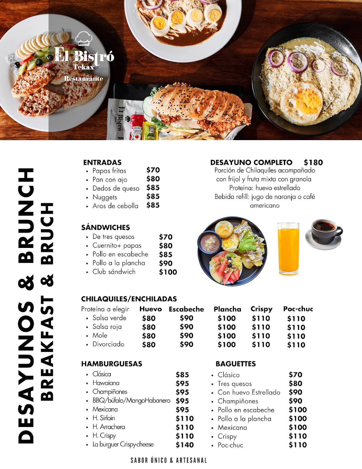 Menu at El Bistró Tekax Restaurante, Tekax de Álvaro Obregón