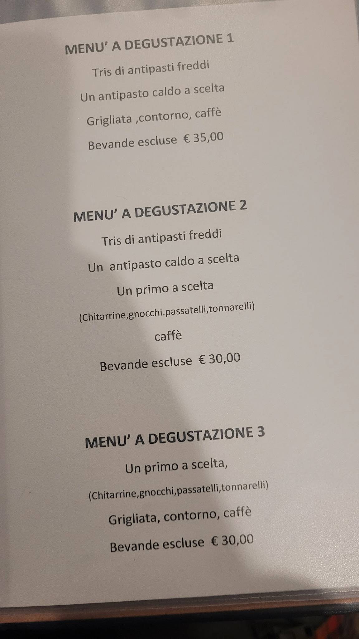 Menu di El Gatt Ristorante (CHIUSO)Bed and breakfast APERTO Marotta 