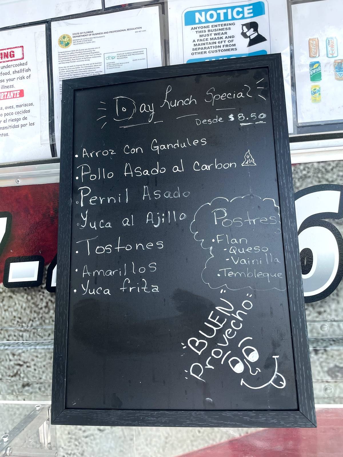 Menu at El Guavate de Oto restaurant, Riverview