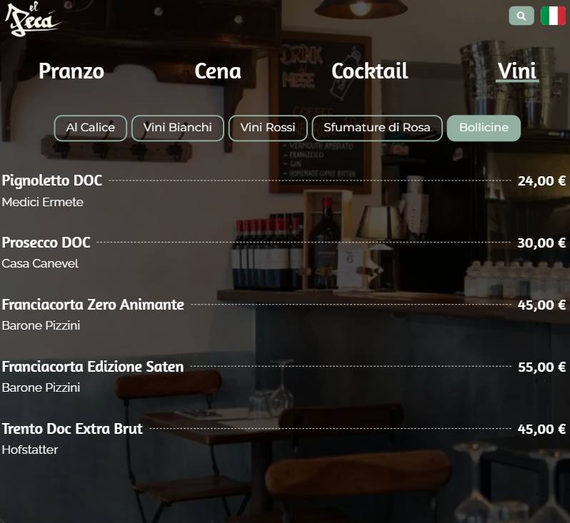 Menu di El Pecà 