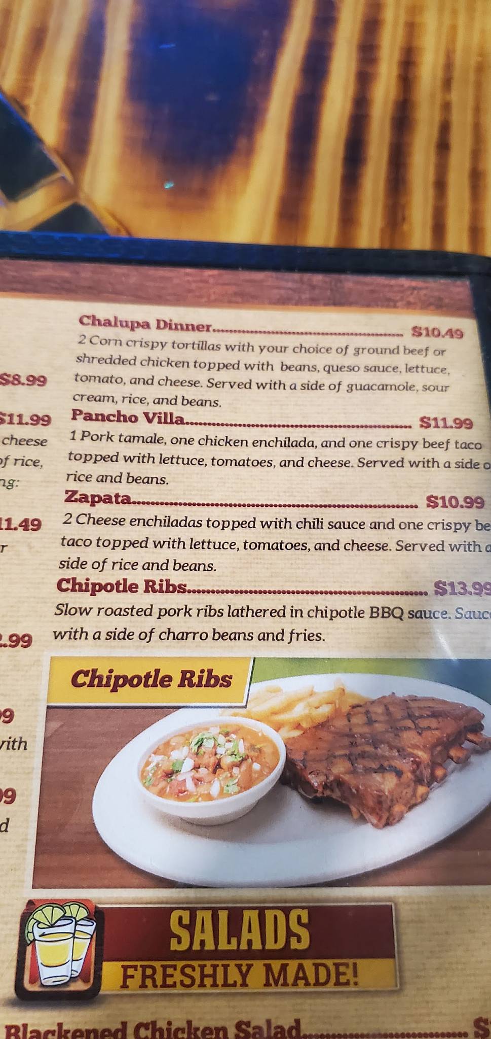 Menu at El Tequilas Mexican Restaurant, Fort Worth