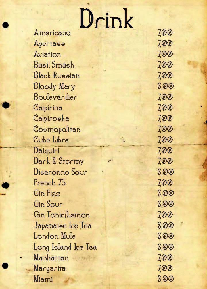 Menu di Eleven Cocktail Bar - American Bar 