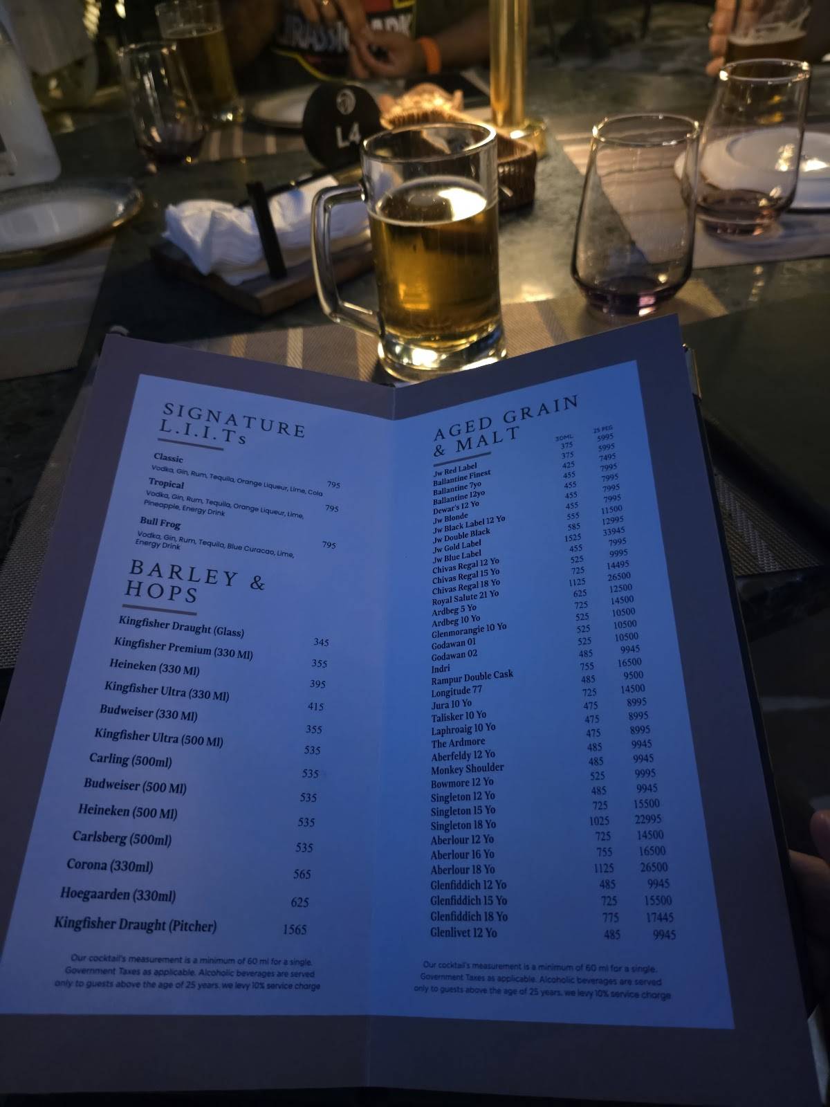 Elgin Cafe (Lord Elgin) menu