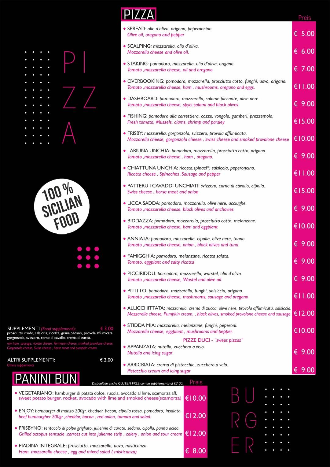 Menu di Enjoy Ortigia 