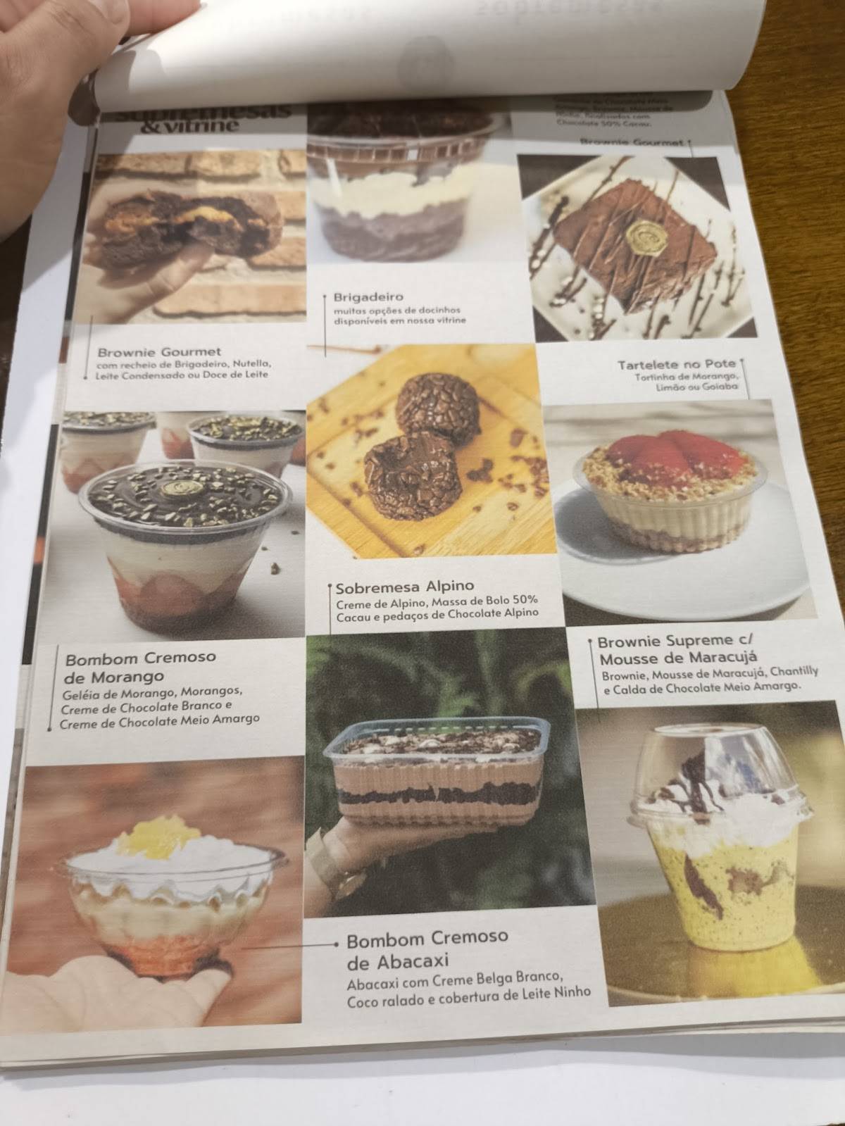 Espaço Caramelles cardápio