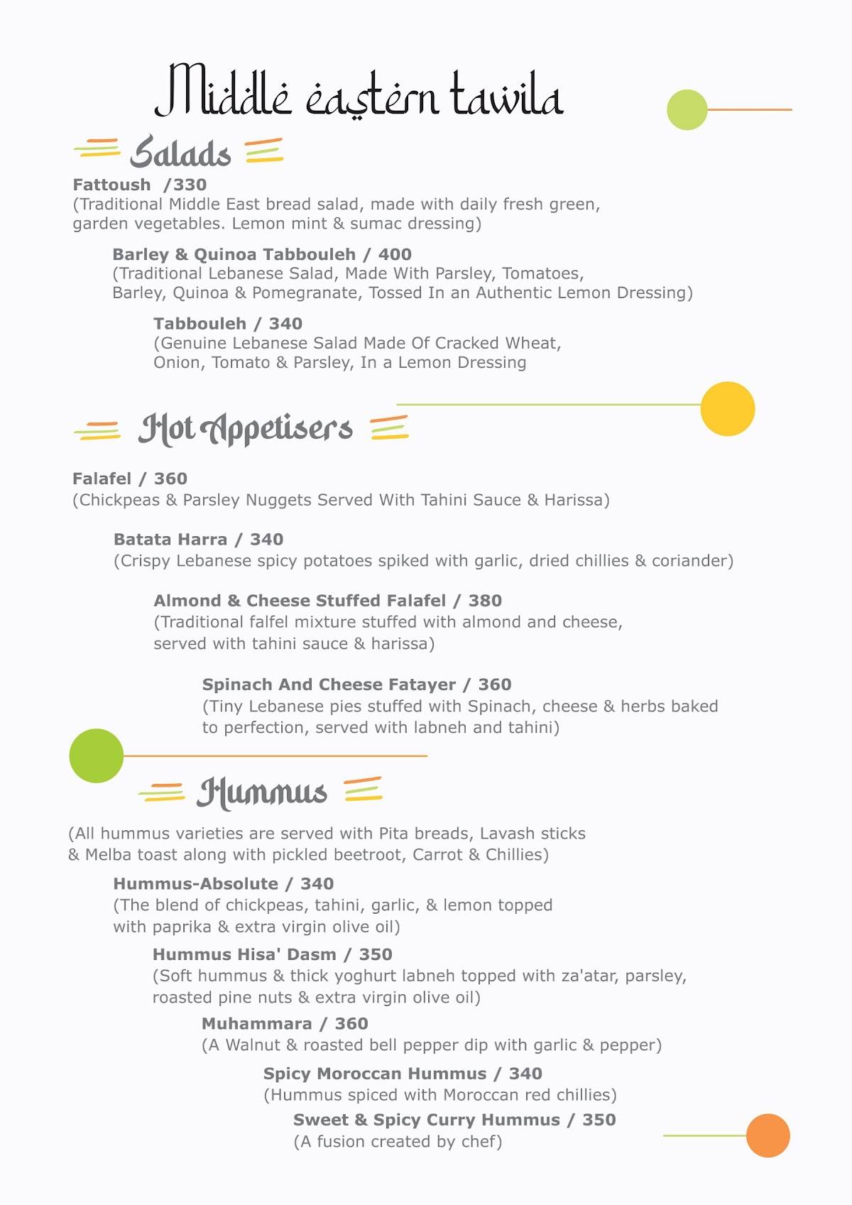 F.S.B menu