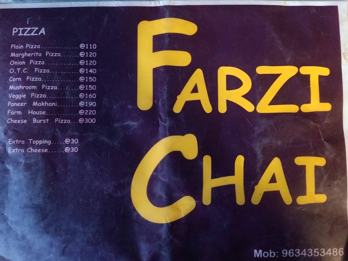 FARZI CHAI menu