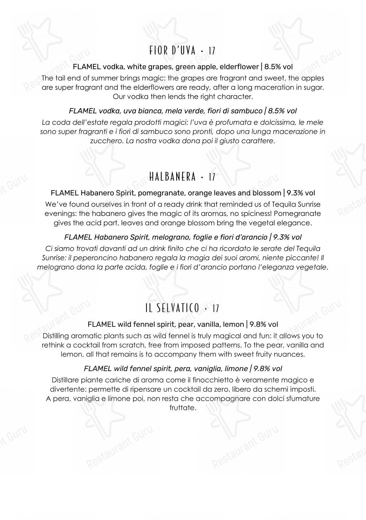 FLAMEL Restaurant & Mixology Bar in Lugano - Основное меню