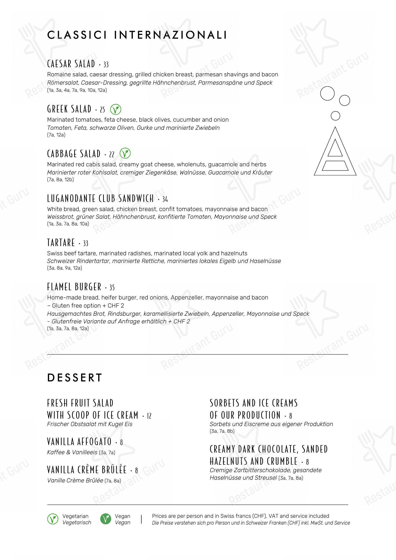Menu per FLAMEL Restaurant & Mixology Bar in Lugano
