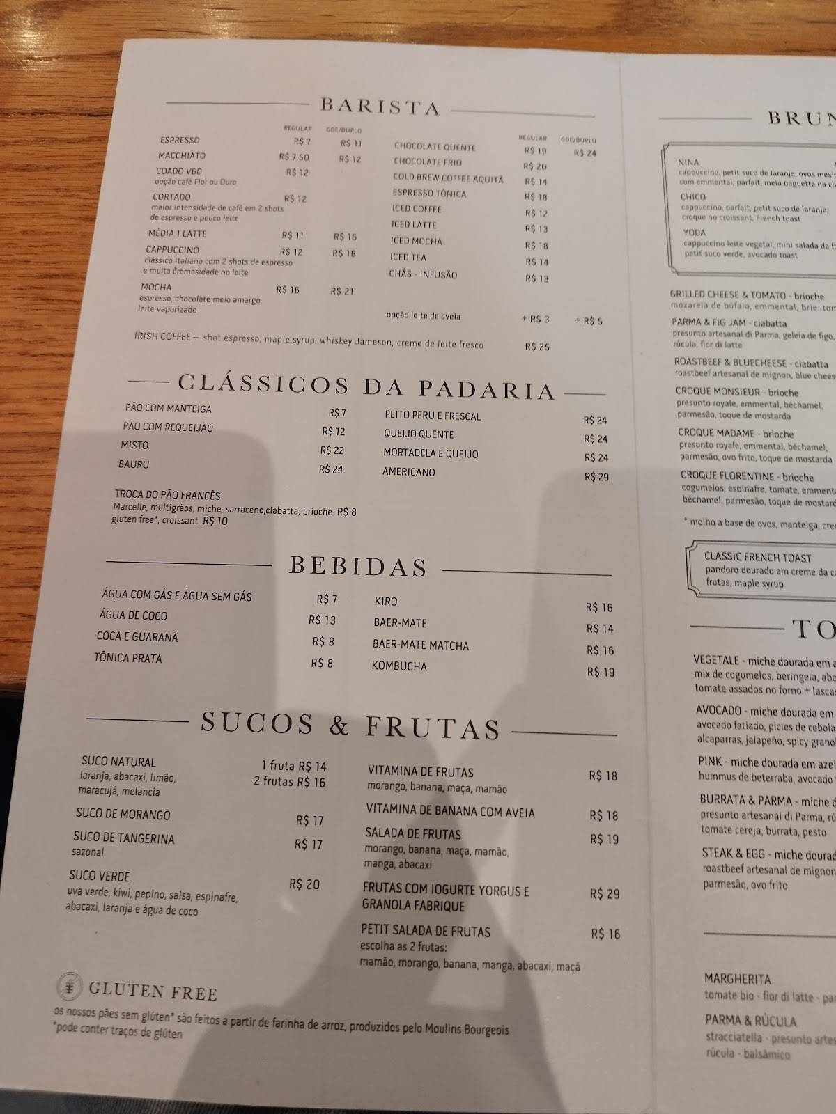 Fabrique Pão e Café - Vila Romana cardápio