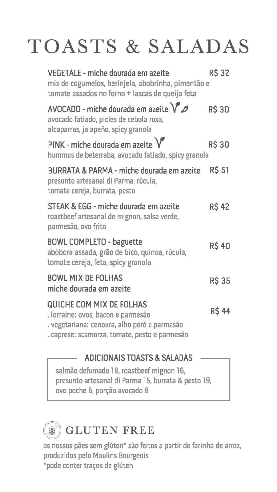 Fabrique Pão e Café - Vila Romana cardápio