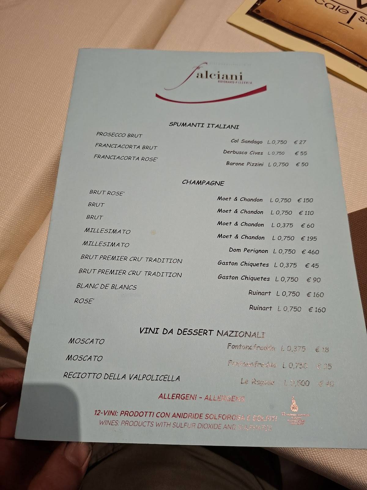Menu di Falciani Ristorante Pizzería 