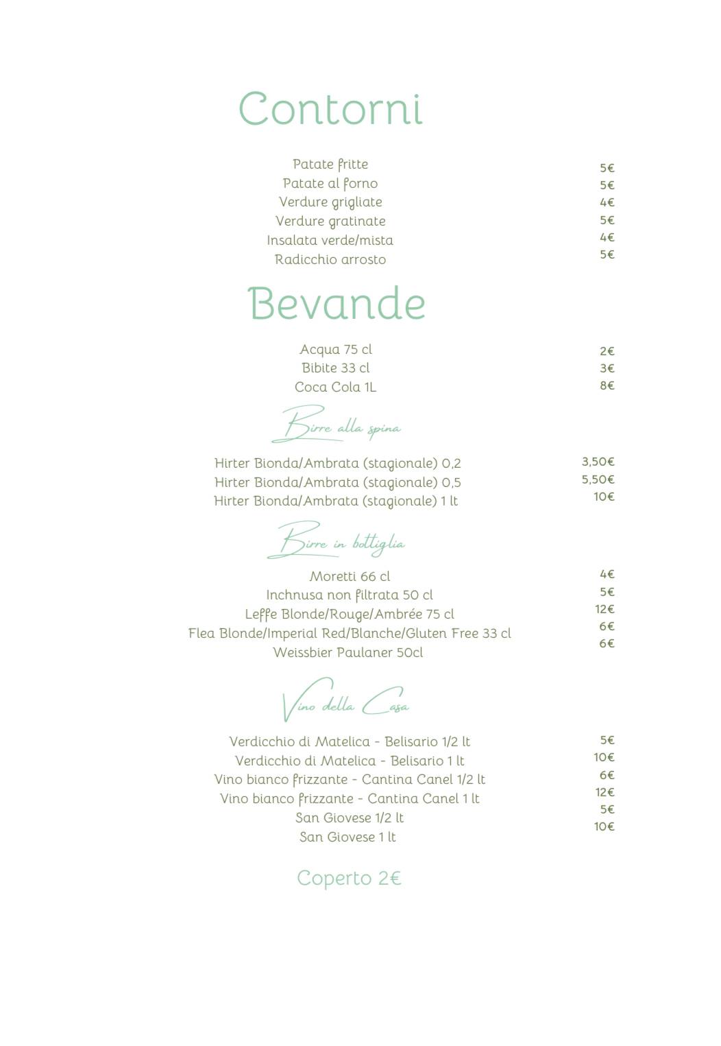 Menu di Ristorante PortoVerde 