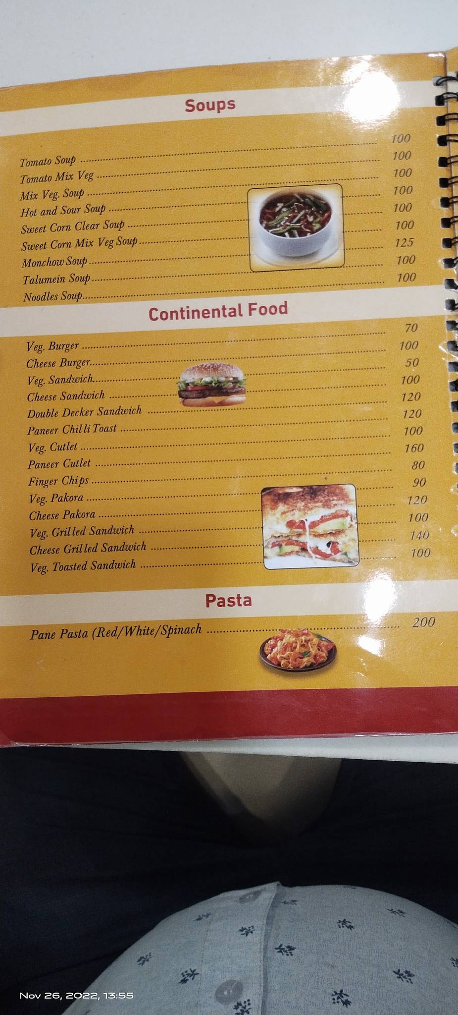 Moti Mahal menu