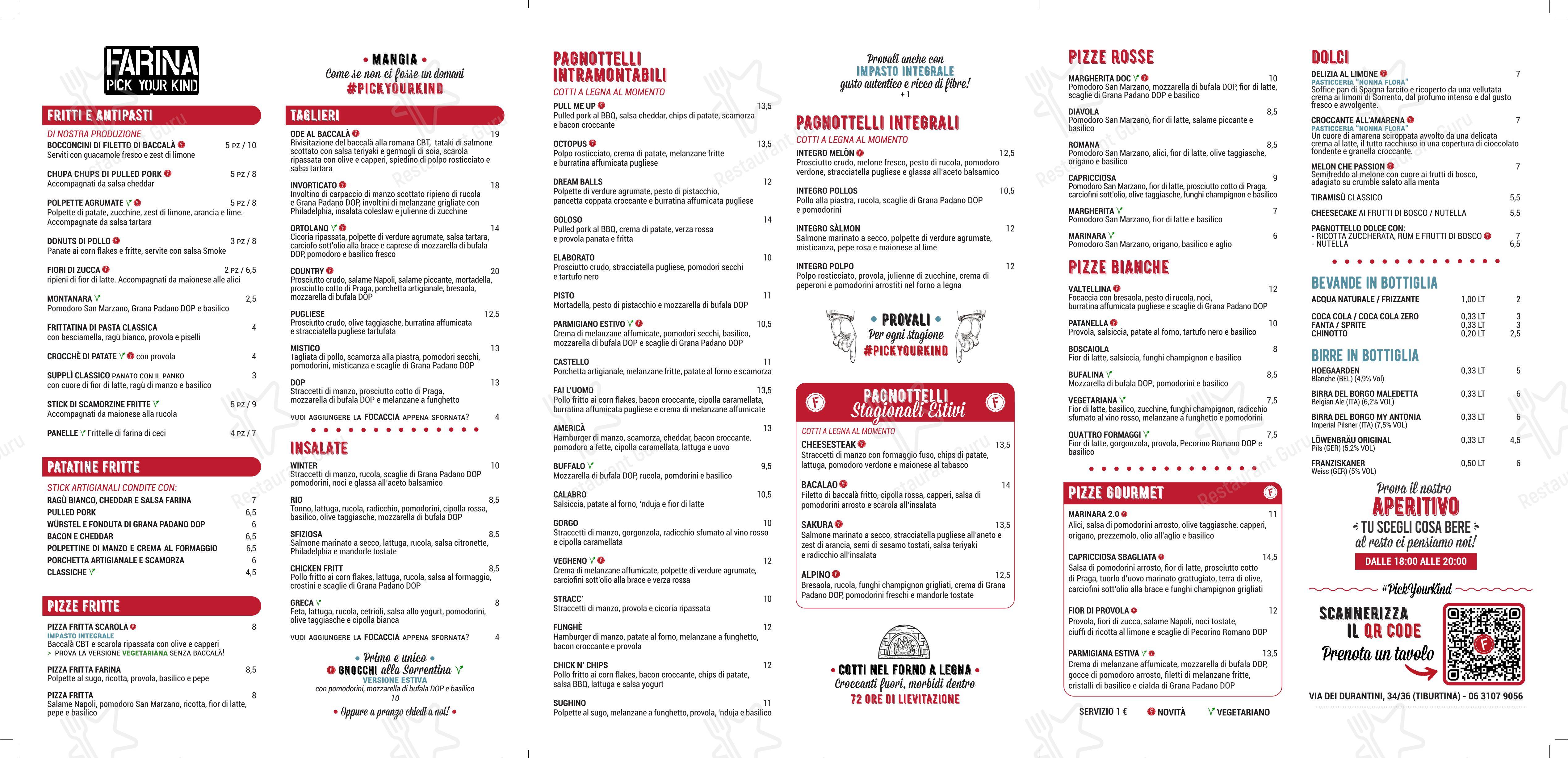 Menu per Farina in Roma