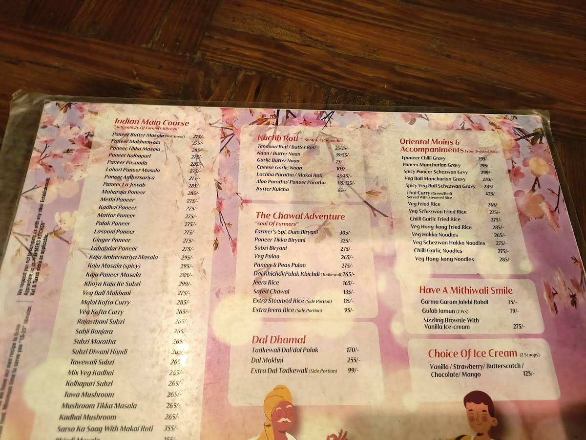 Farmer's Kitchen menu