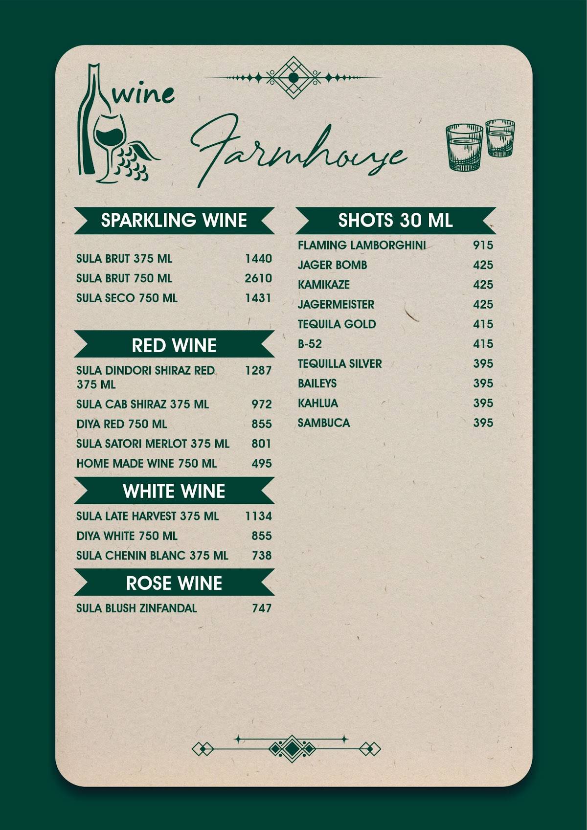 Farmhouse Brass Anchor menu