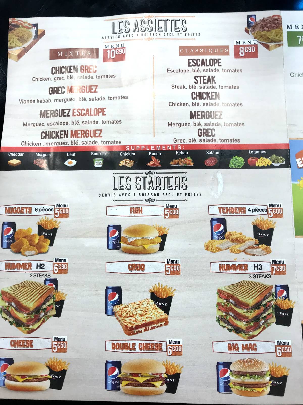 Menu de Fast Time