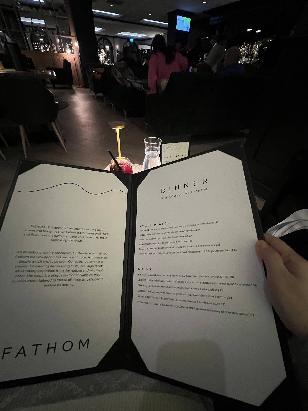 Menu de Fathom