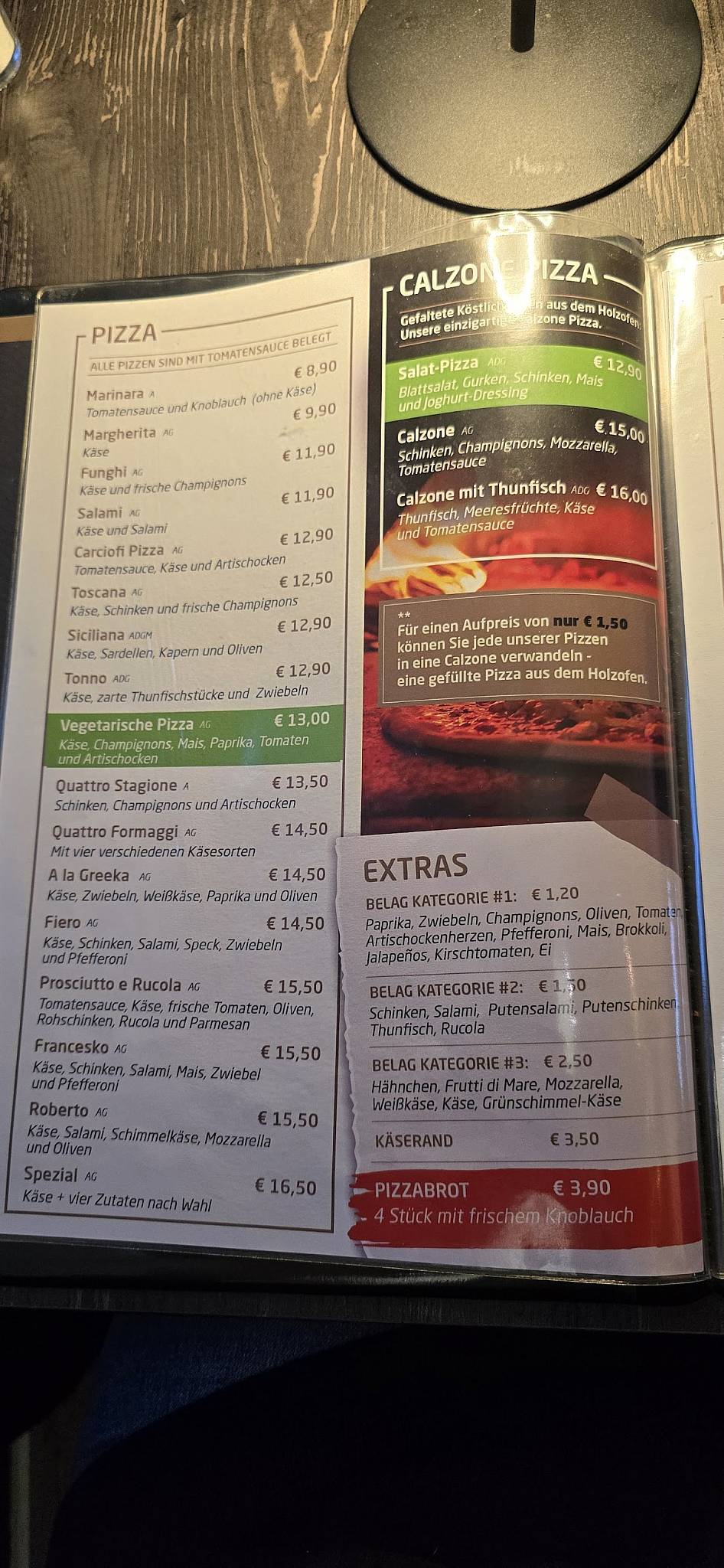 Menu de Fiero Restaurant