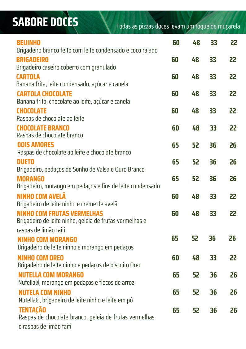 Filipéia Trattoria cardápio