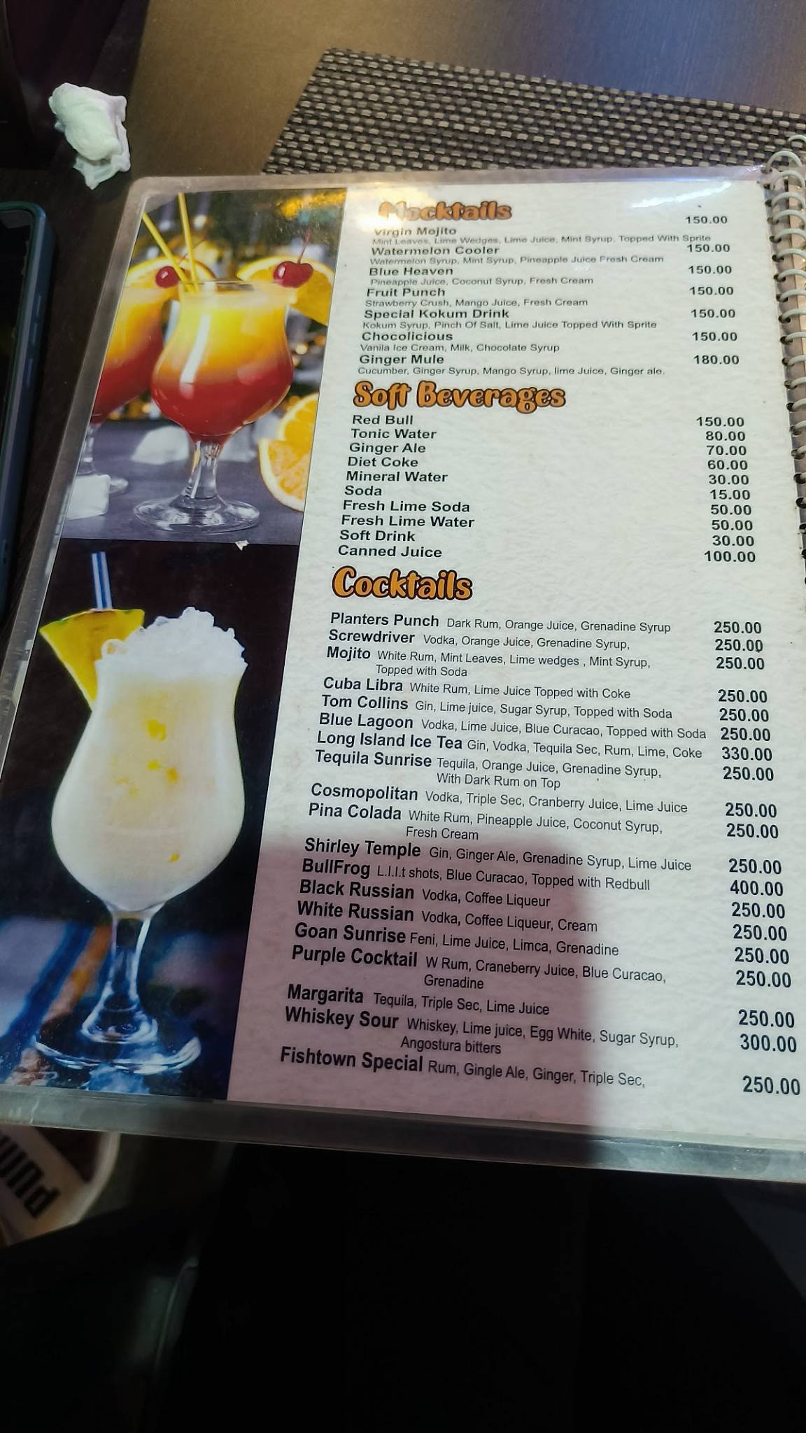 Fish Town menu