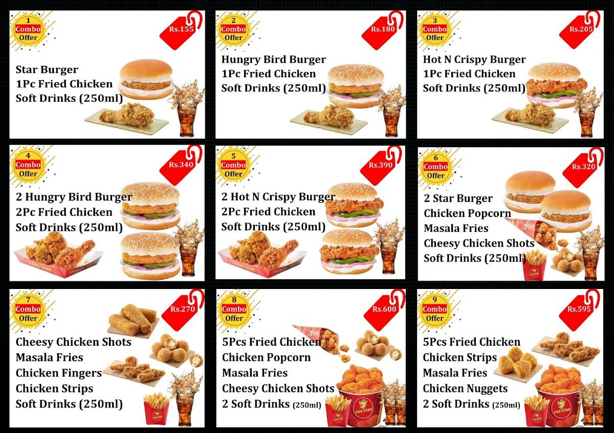 Five Star Chicken menu