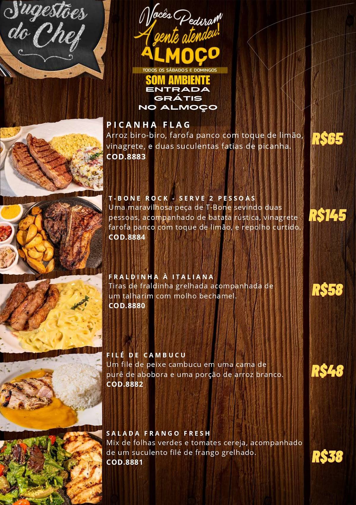 Flag The Bar cardápio