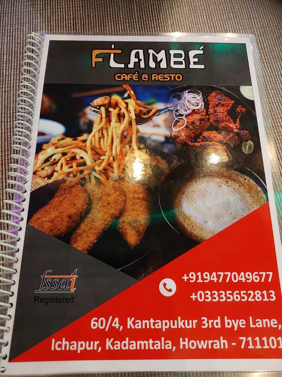 Flambe menu