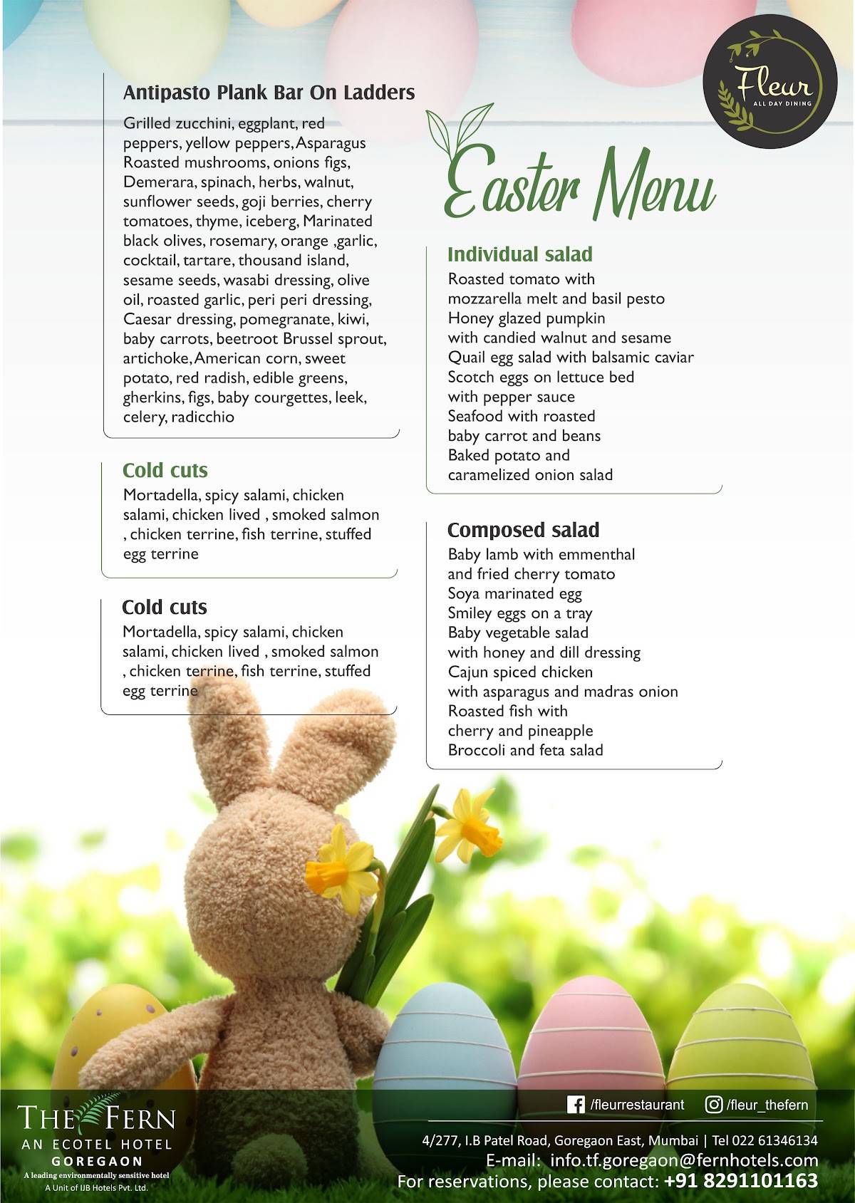 Fleur Restaurant - The Fern Hotel Goregaon menu