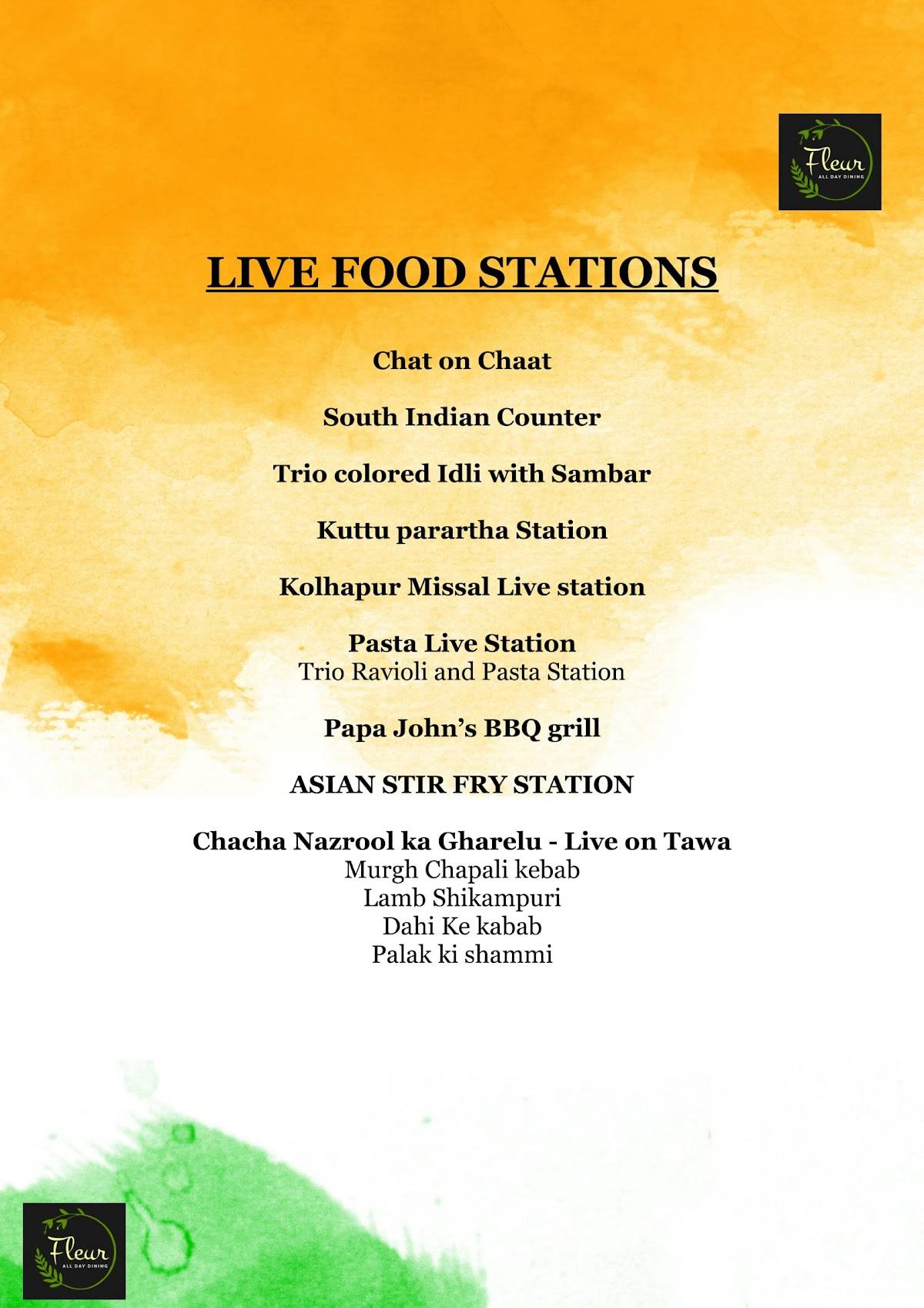 Fleur Restaurant - The Fern Hotel Goregaon menu