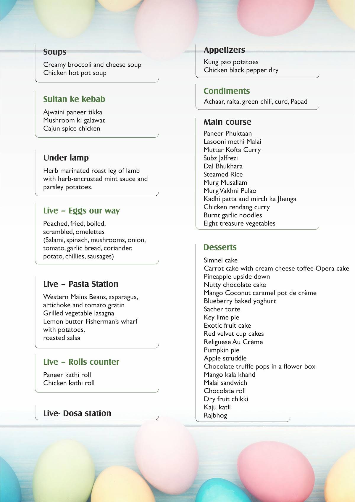 Fleur Restaurant - The Fern Hotel Goregaon menu