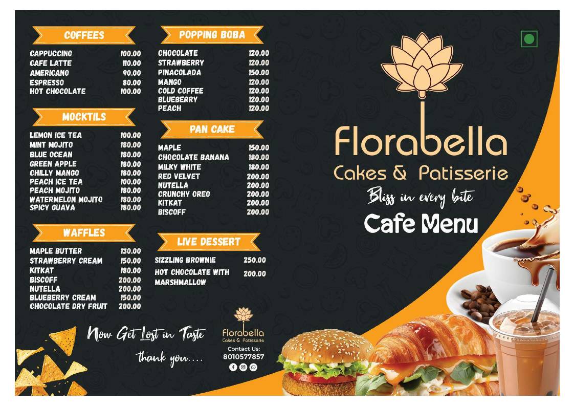 Florabella Cake & Patisserie menu
