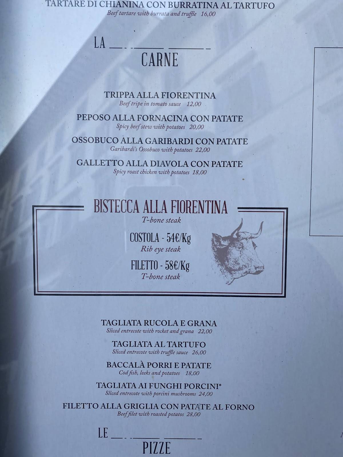 Menu di Trattoria Da Garibardi