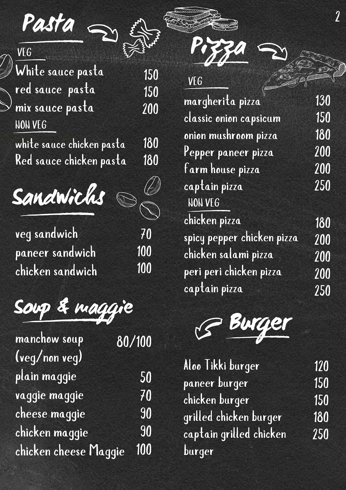 Food Pirate menu