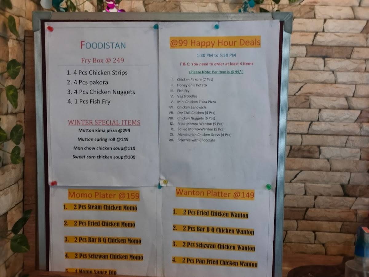 Foodistan menu
