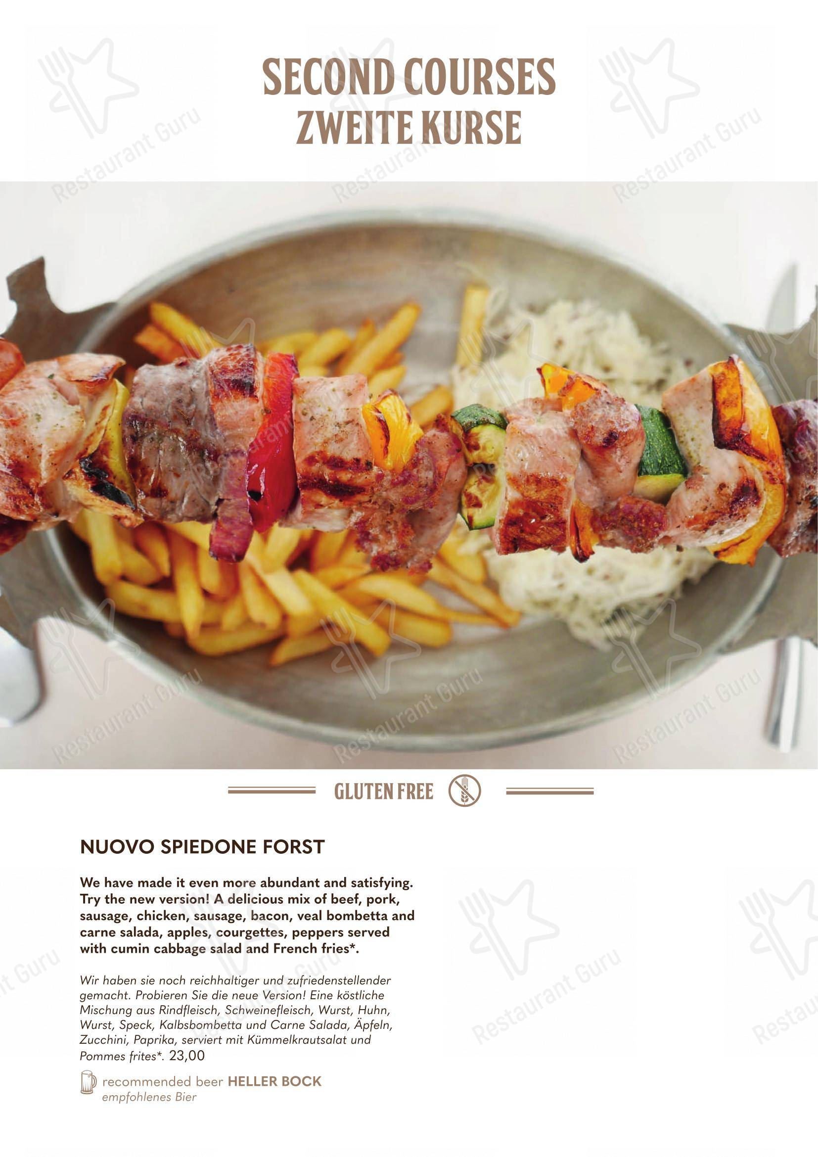 Основное меню per Forsterbräu Trento in Trento