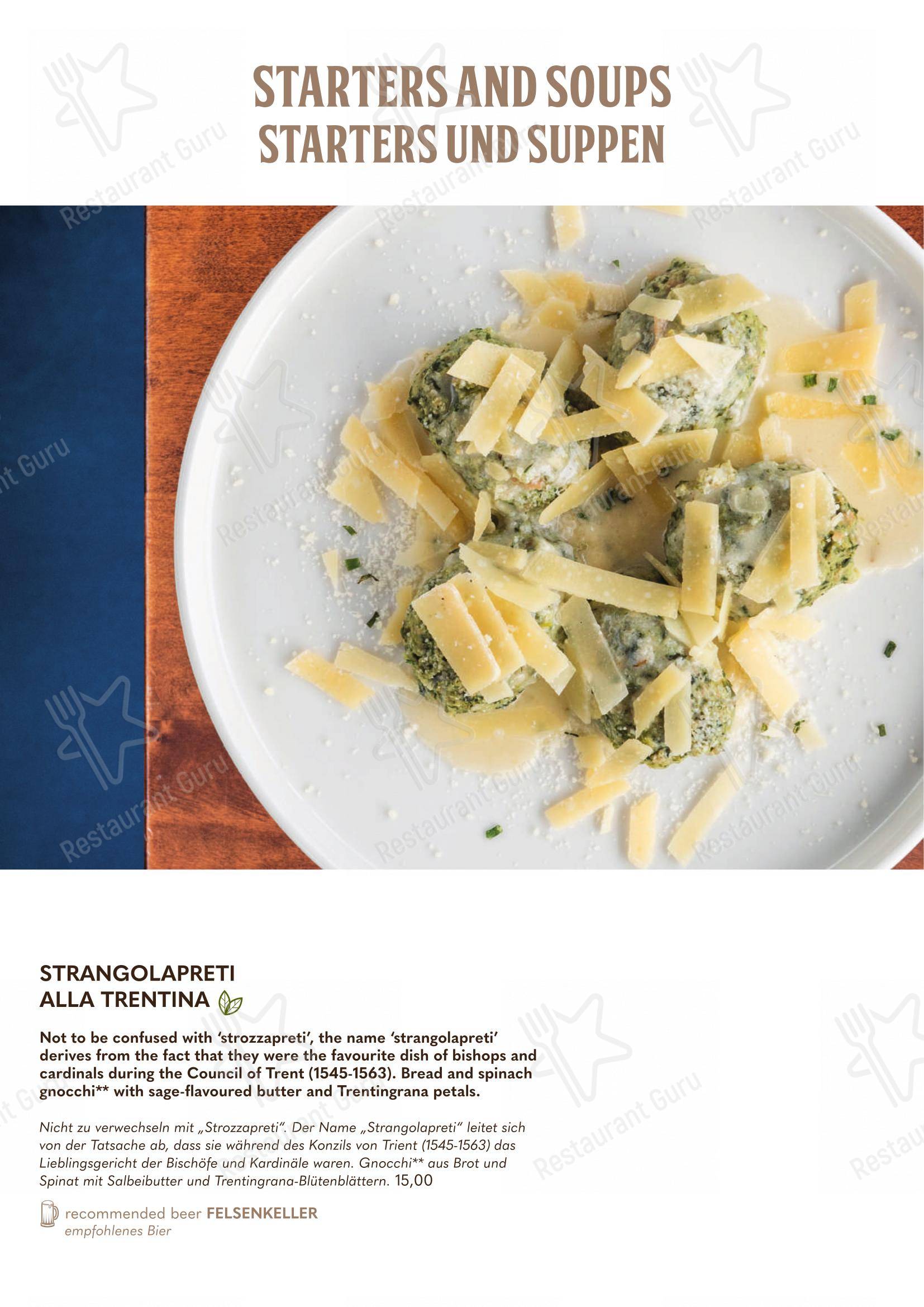 Menu di Forsterbräu Trento - Основное меню