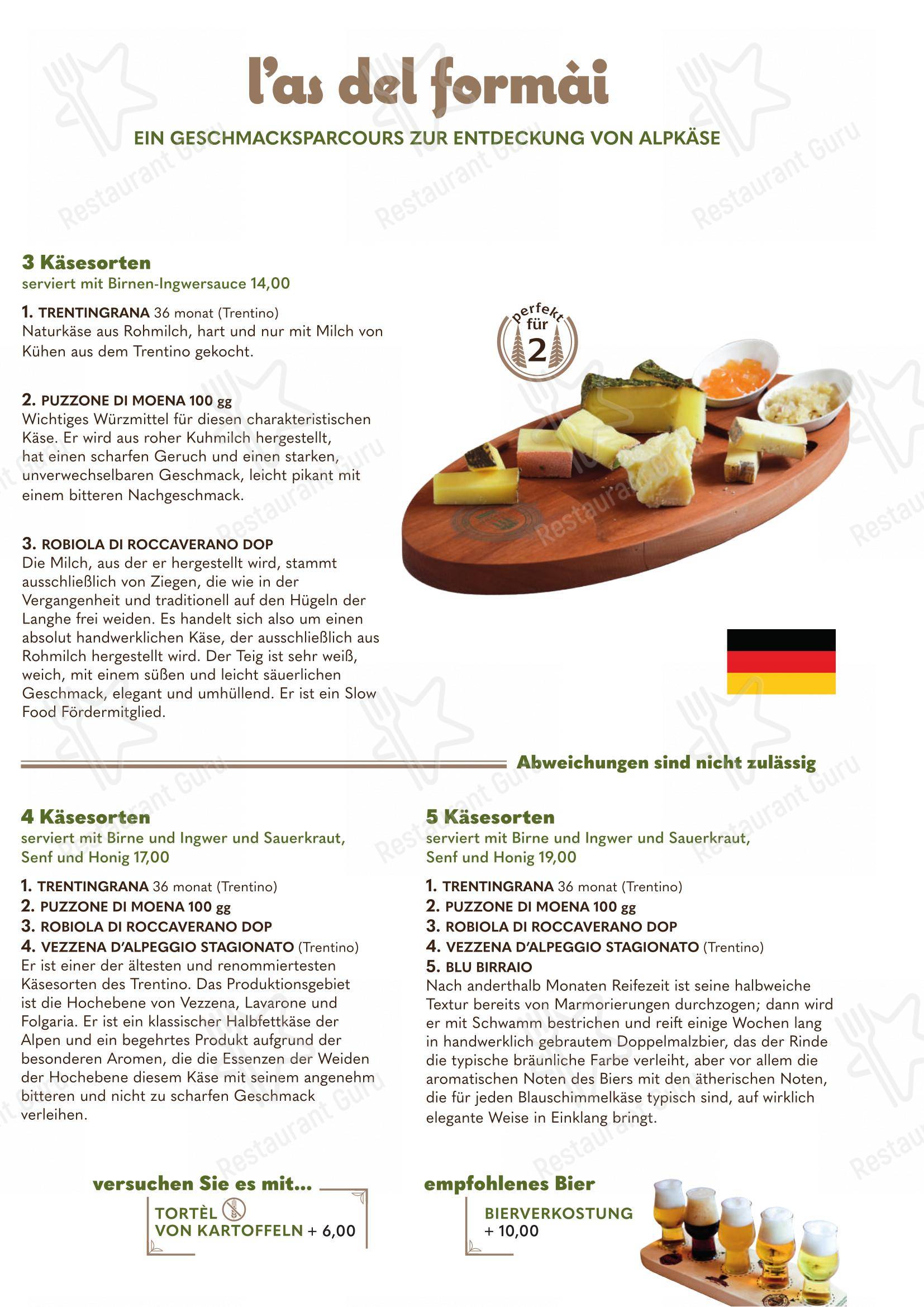 Menu di Forsterbräu Trento - Основное меню