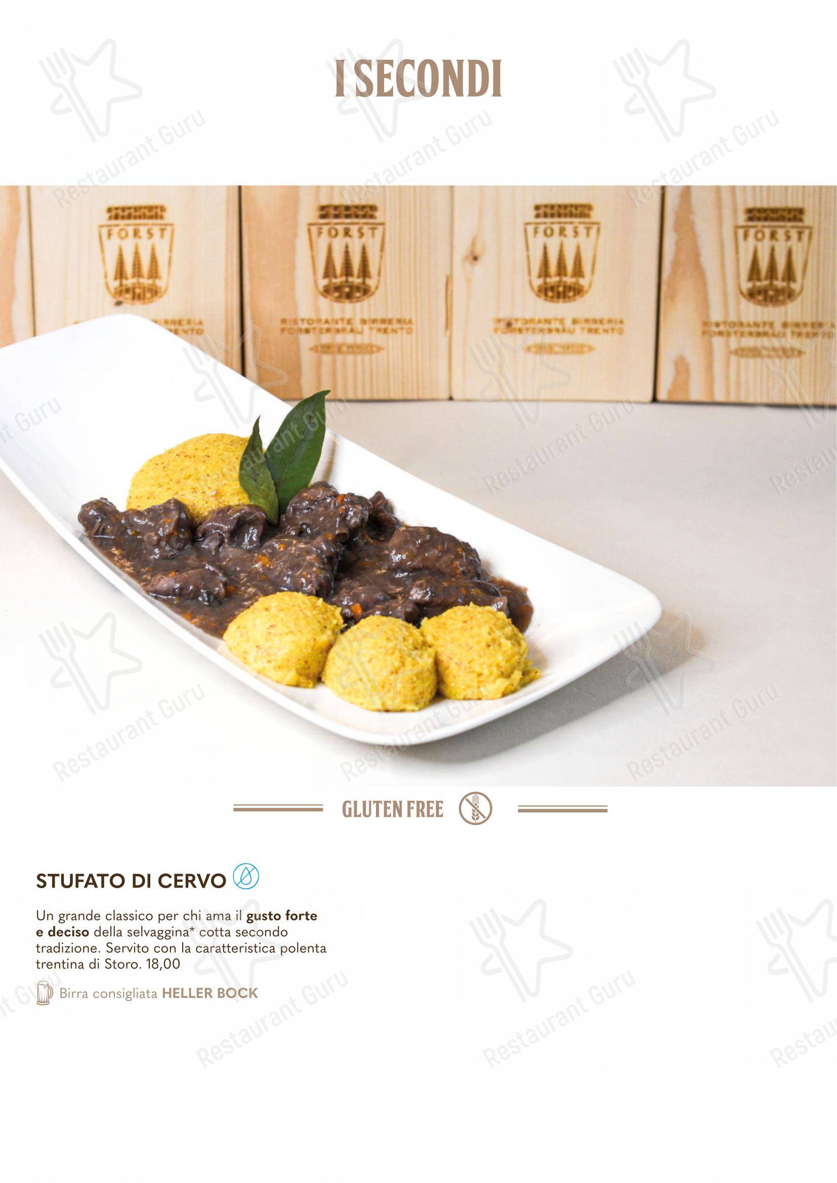 Menu per Forsterbräu Trento in Trento