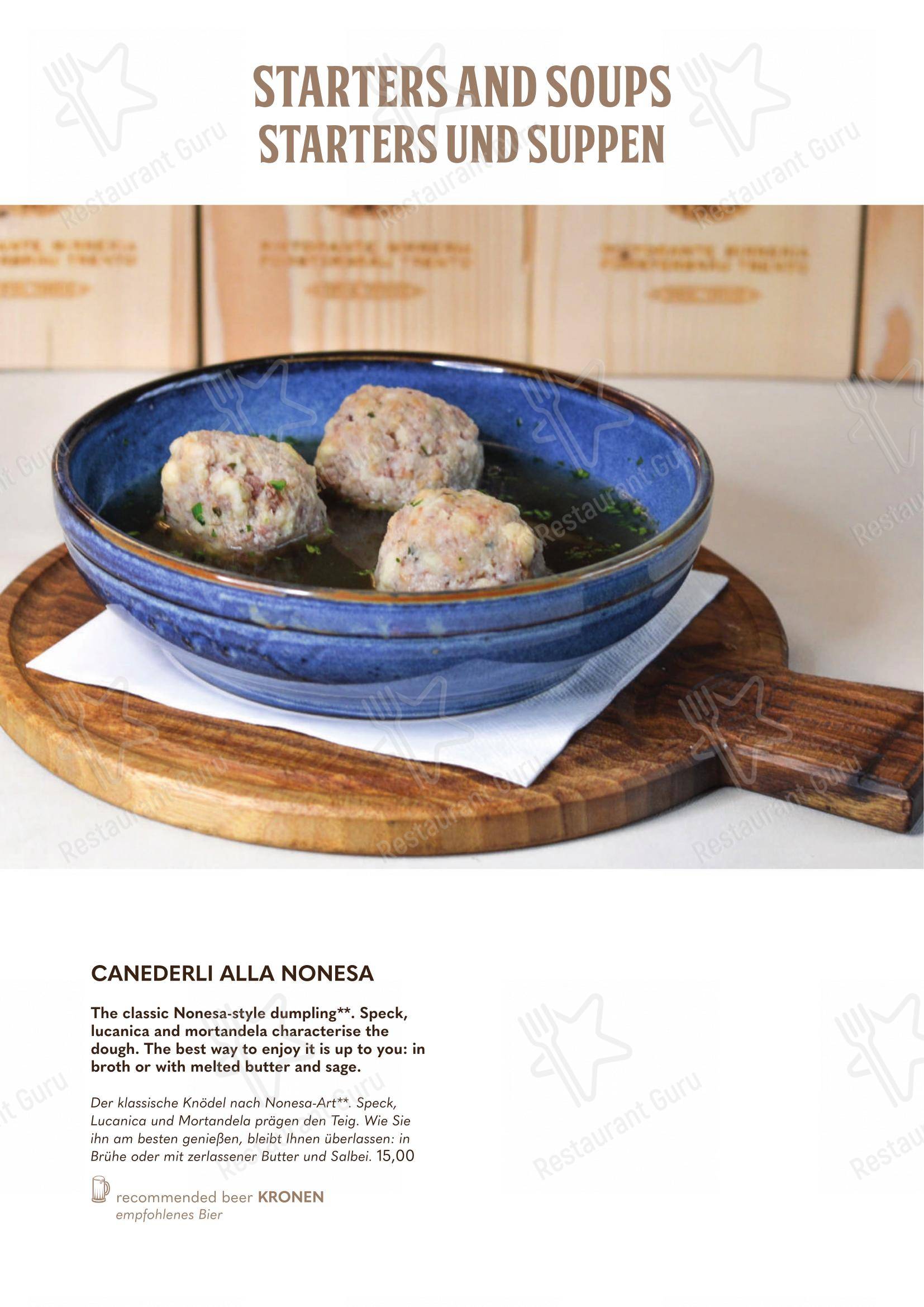 Forsterbräu Trento in Trento - Основное меню