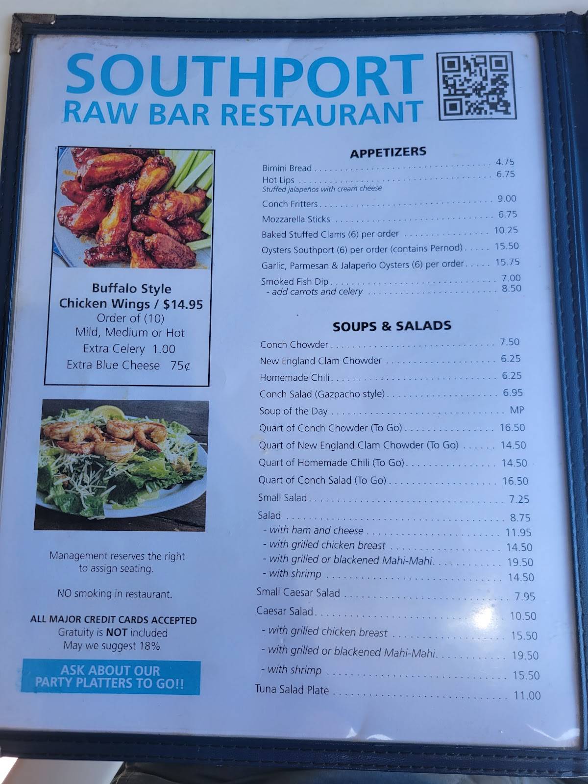 Menu at Southport Raw Bar & Restaurant, Fort Lauderdale