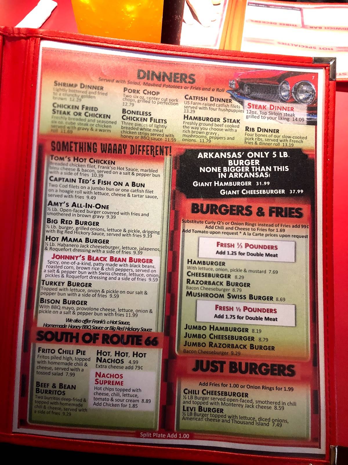Menu at Ed Walker's DriveIn & Restaurant, Fort Smith