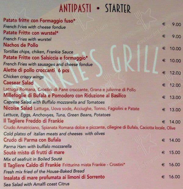 Menu di Frankie's Grill 