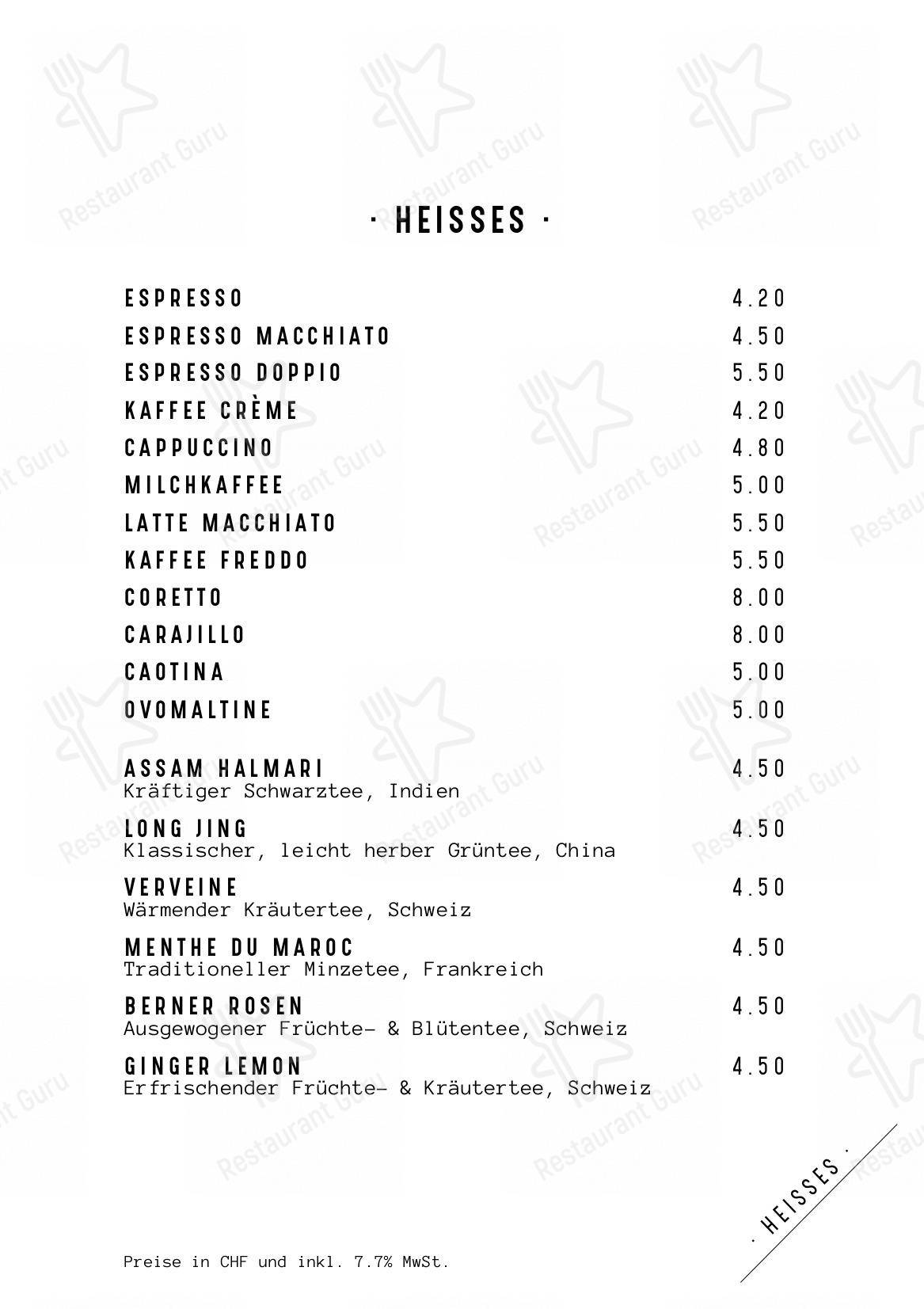 Menu per FREIBANK Speis & Trank ristorante