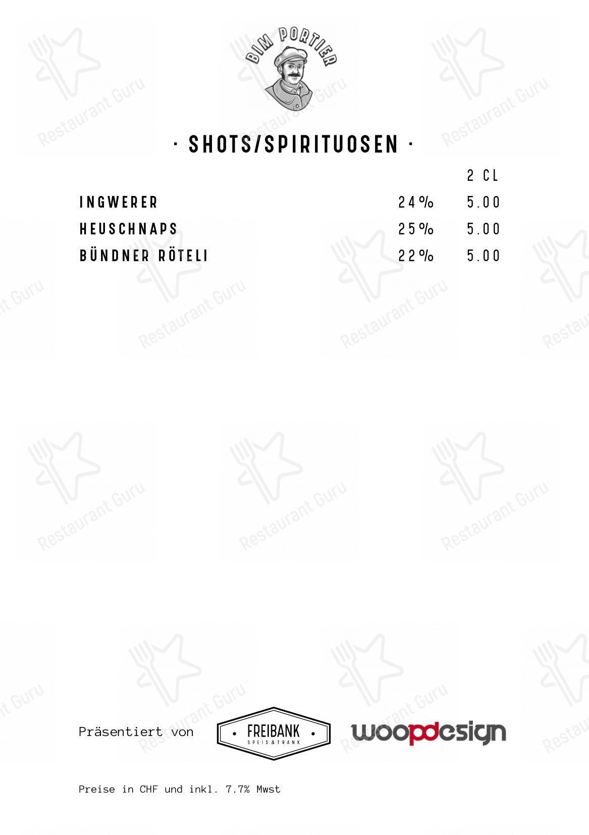 Menu per FREIBANK Speis & Trank in Berna